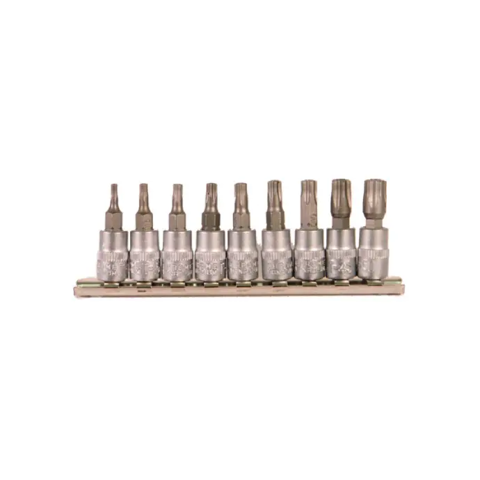 SET DE PUNTAS TORX CON GUIA CENTRAL 9 PCS
