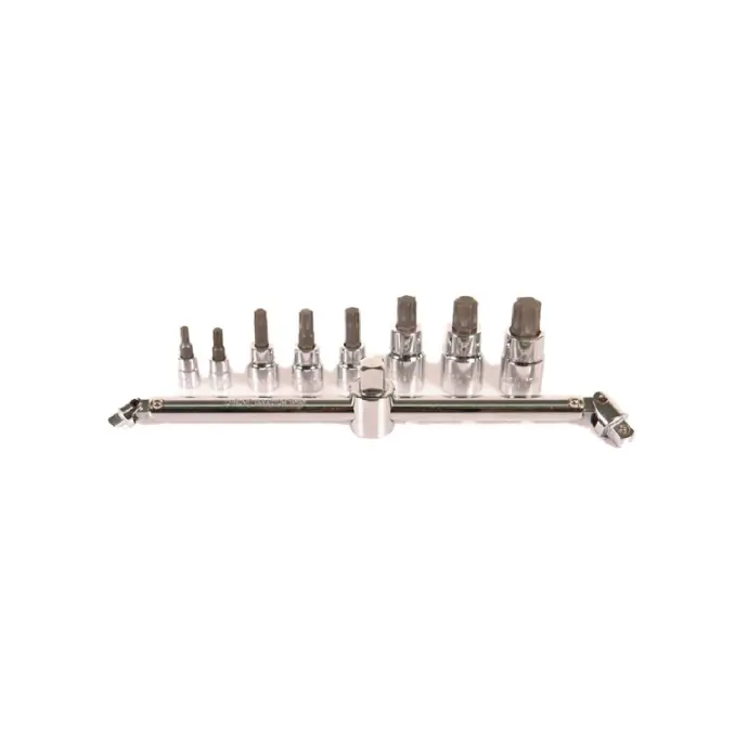 SET DE PUNTAS TORX T20 - T70 CON BARRA MULTICUADRANTE